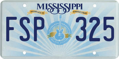 MS license plate FSP325