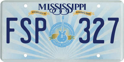 MS license plate FSP327