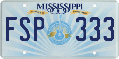 MS license plate FSP333