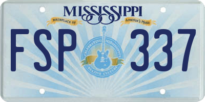 MS license plate FSP337