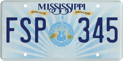 MS license plate FSP345