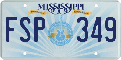 MS license plate FSP349
