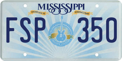 MS license plate FSP350