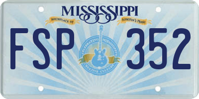 MS license plate FSP352
