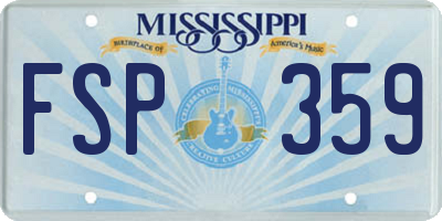 MS license plate FSP359