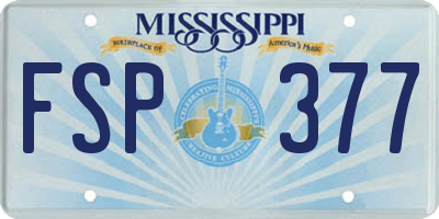 MS license plate FSP377