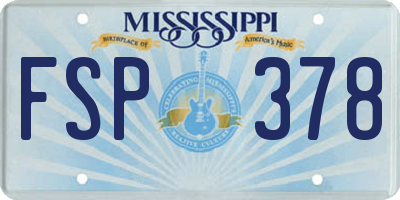 MS license plate FSP378