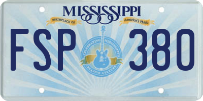 MS license plate FSP380