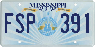 MS license plate FSP391