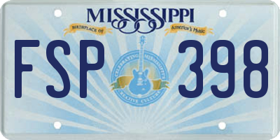 MS license plate FSP398