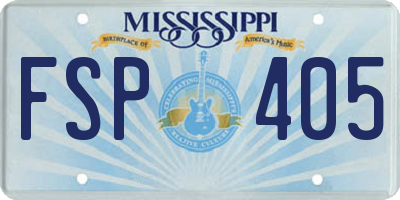 MS license plate FSP405