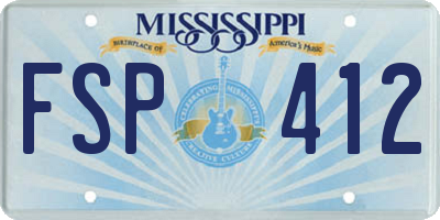 MS license plate FSP412