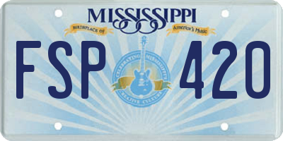 MS license plate FSP420