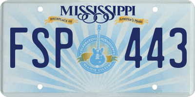 MS license plate FSP443