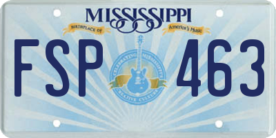 MS license plate FSP463