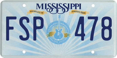 MS license plate FSP478