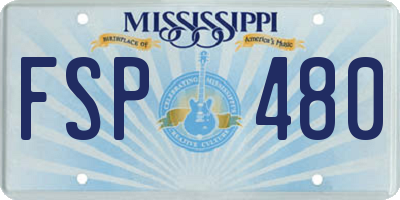 MS license plate FSP480