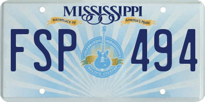 MS license plate FSP494