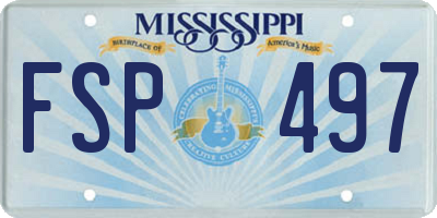 MS license plate FSP497