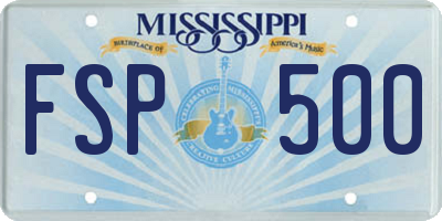 MS license plate FSP500