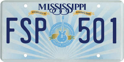 MS license plate FSP501
