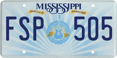 MS license plate FSP505