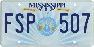 MS license plate FSP507