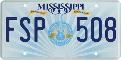 MS license plate FSP508