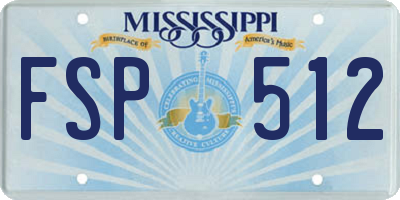 MS license plate FSP512