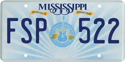 MS license plate FSP522