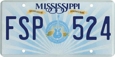 MS license plate FSP524