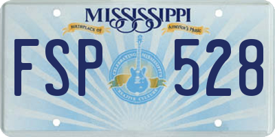 MS license plate FSP528