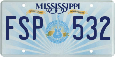 MS license plate FSP532