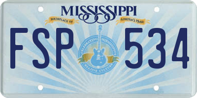 MS license plate FSP534