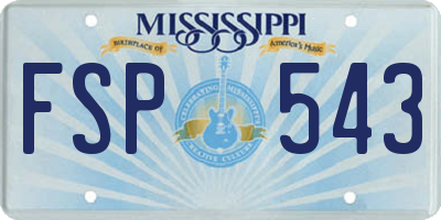 MS license plate FSP543