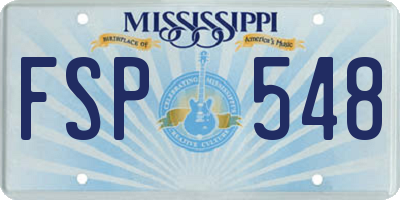 MS license plate FSP548
