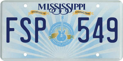 MS license plate FSP549