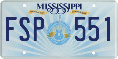 MS license plate FSP551