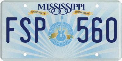 MS license plate FSP560