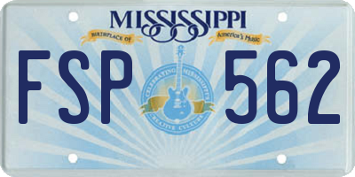 MS license plate FSP562