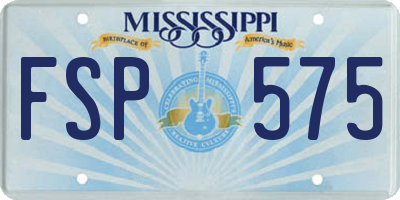 MS license plate FSP575