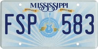 MS license plate FSP583