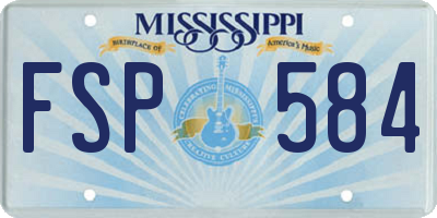 MS license plate FSP584