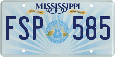 MS license plate FSP585