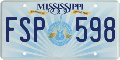 MS license plate FSP598