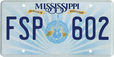 MS license plate FSP602