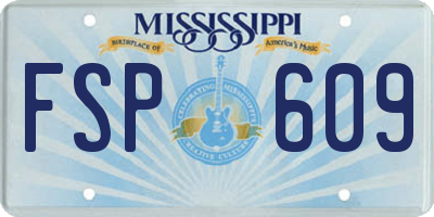 MS license plate FSP609