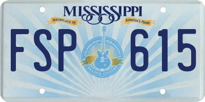 MS license plate FSP615