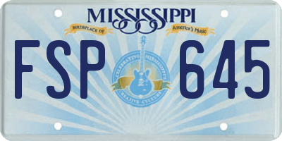 MS license plate FSP645