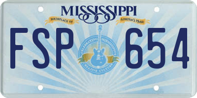 MS license plate FSP654